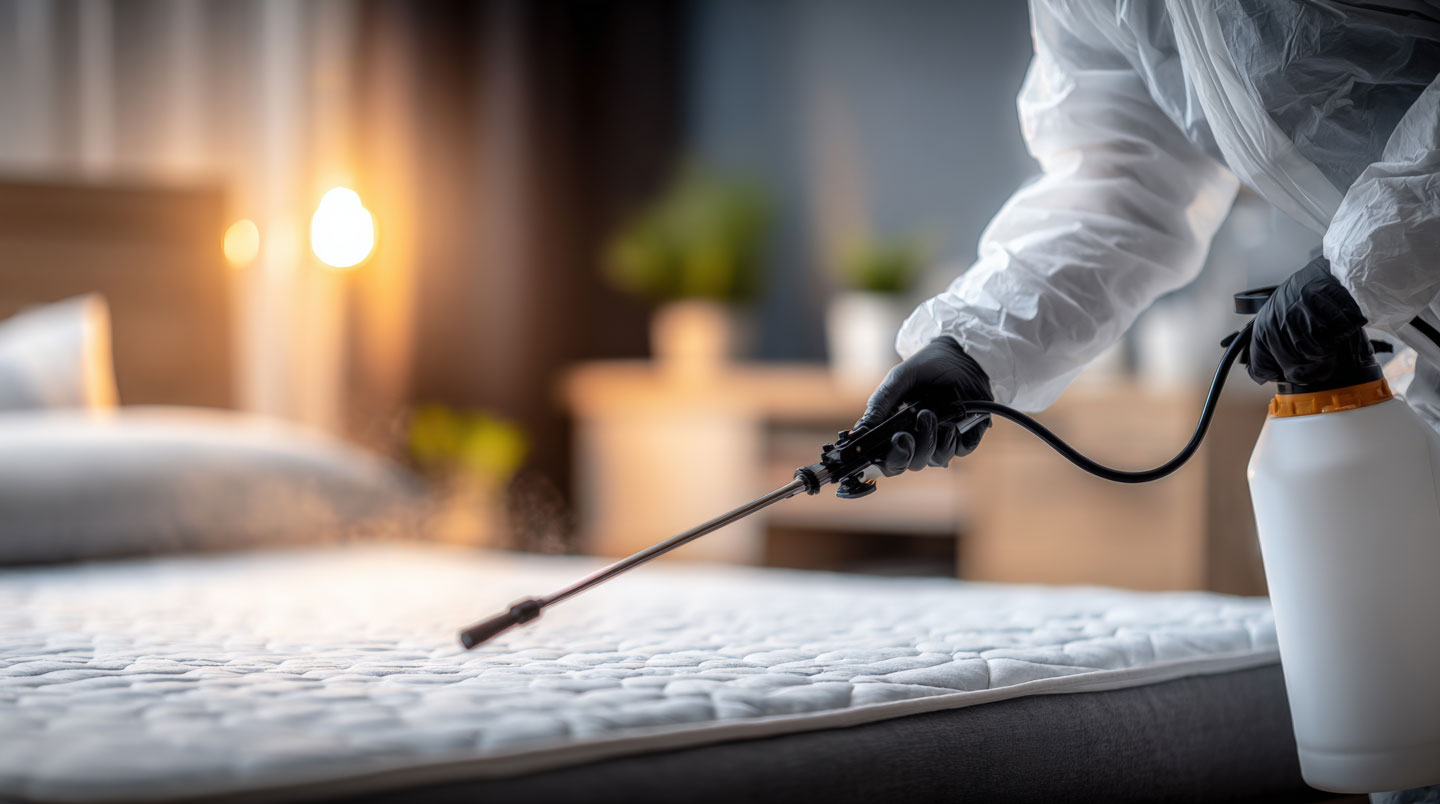 Équipement de traitement thermique déployé dans une chambre pour éliminer les punaises de lit